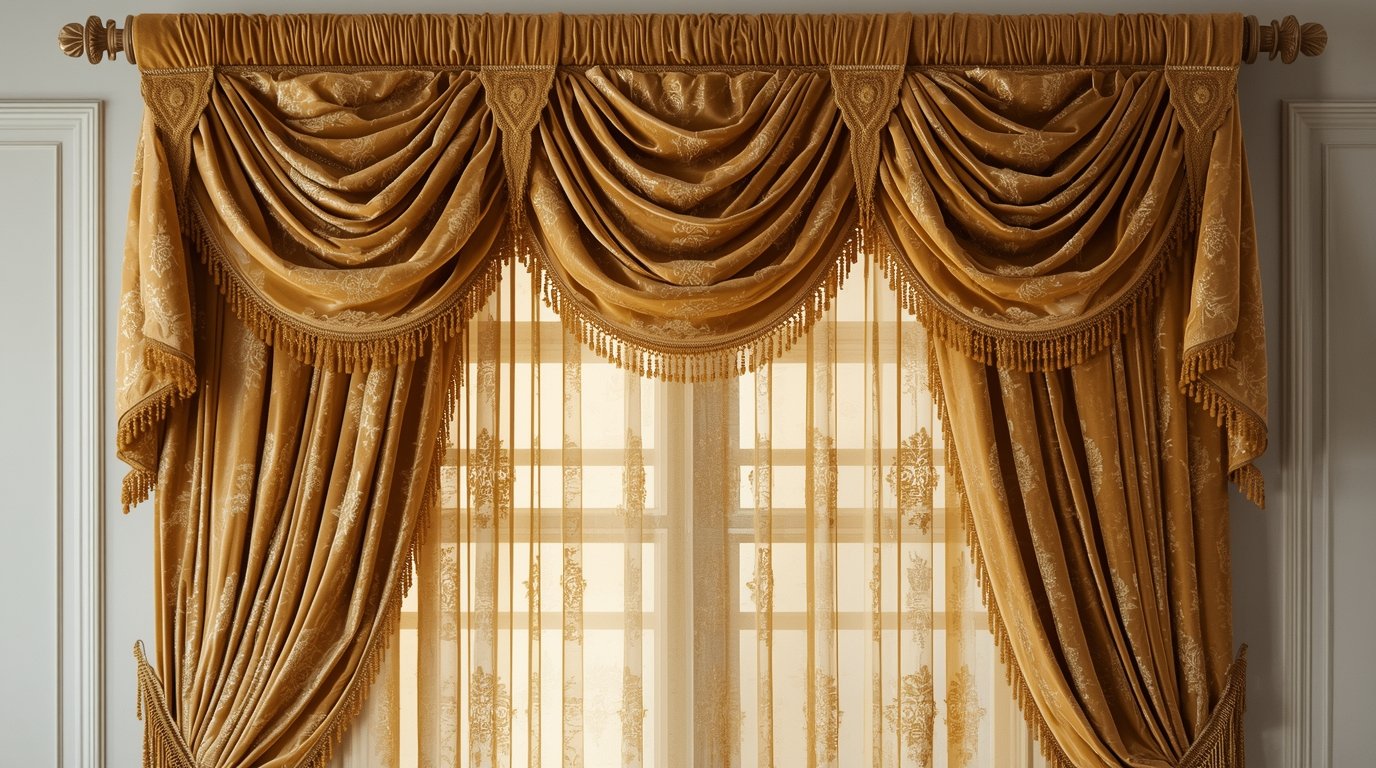 Luksuriøse romanske gardiner